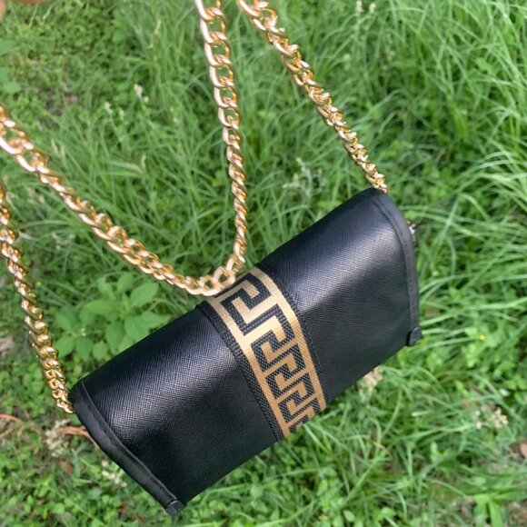 VERSACE Crossbody Perfume Cosmetic Clutch Bag Limited Edition NEW Black Gold - Picture 9 of 16